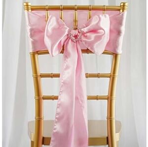 Pink Satin Chair Bow 6 x 106